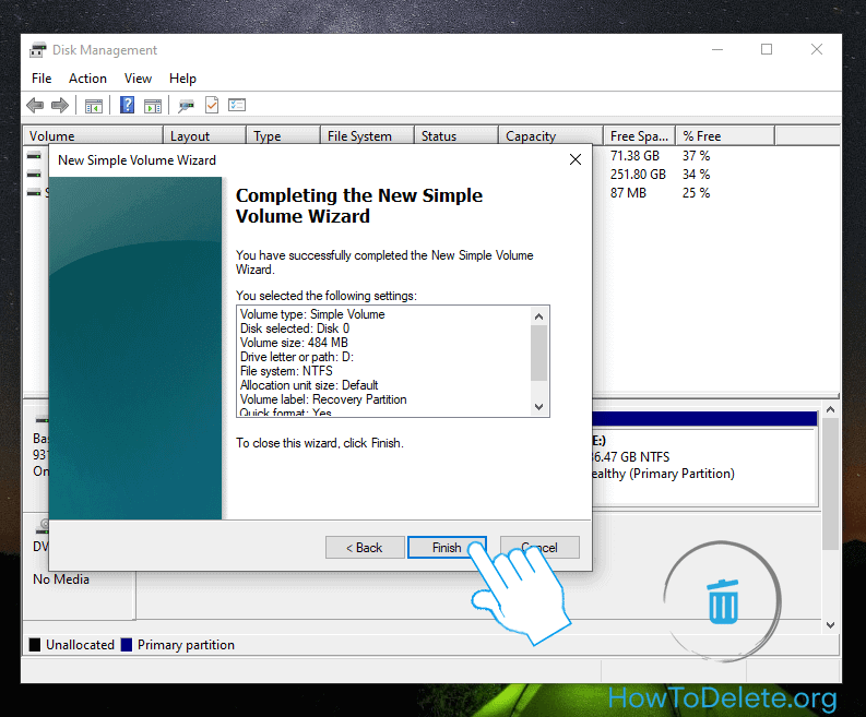 haga clic en Finalizar