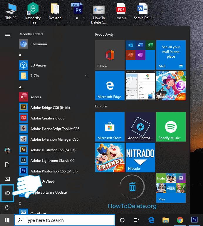Abra la configuración de Windows