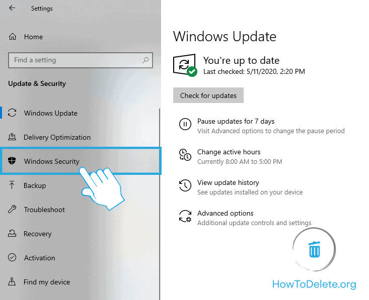 seleccione Seguridad de Windows