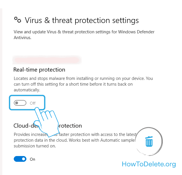 desactivar la protección en tiempo real