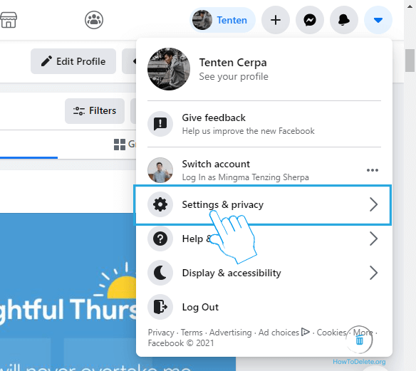 Seleccione Configuración y privacidad
