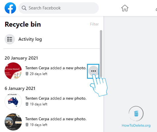 Haga clic en el icono de tres puntos