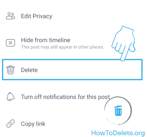 borrar publicación de facebook