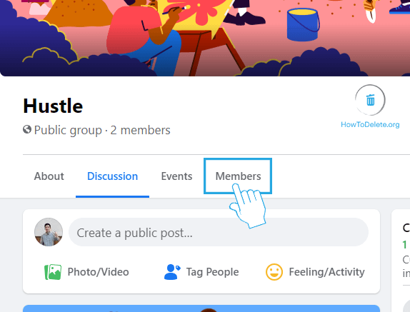 Haga clic en la pestaña Miembros