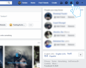 Haga clic en el icono de campana de notificación