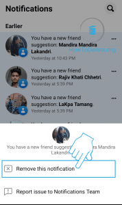 Seleccione Eliminar esta notificación