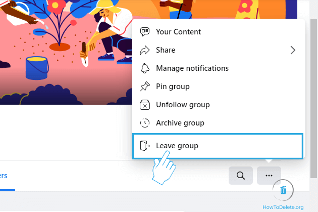 Seleccione Abandonar grupo