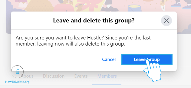 Confirmar abandono del grupo