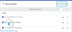 eliminar el historial de Facebook