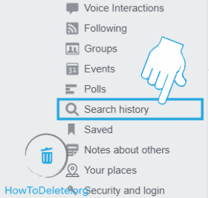Eliminar el historial de búsqueda en la web de Facebook.