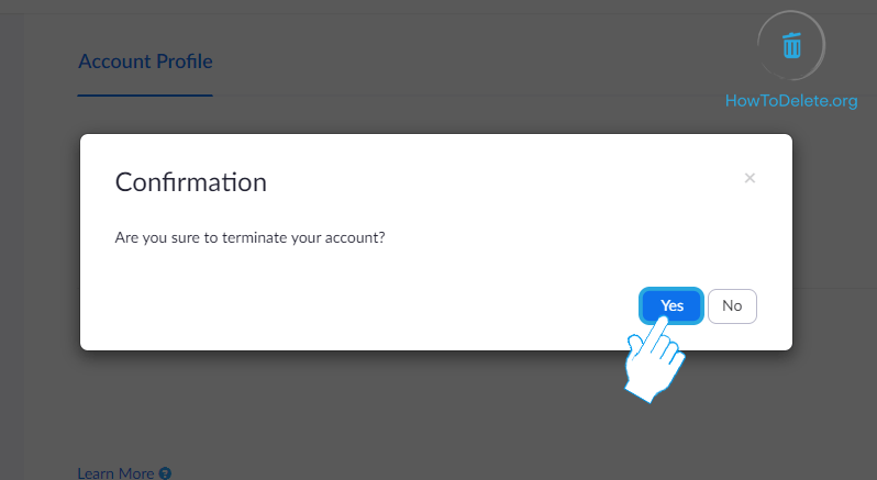 Confirmar eliminación de cuenta