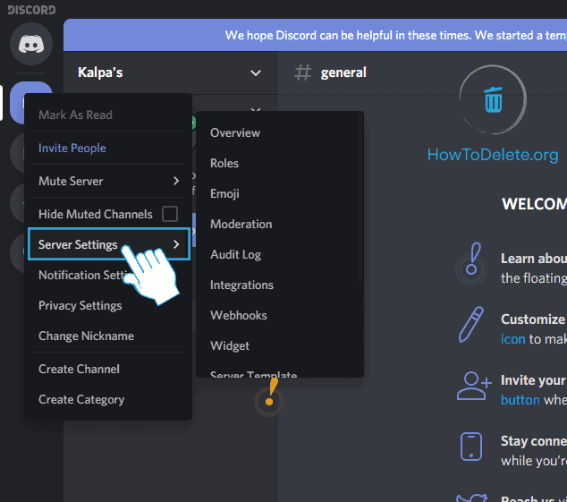 elija Configuración del servidor