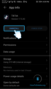Presiona Desinstalar