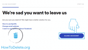 Confirmación de cierre de cuenta de Spotify