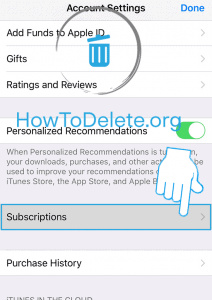 Administrador de suscripciones de iOS
