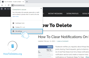 Haga clic en Configuración del sitio
