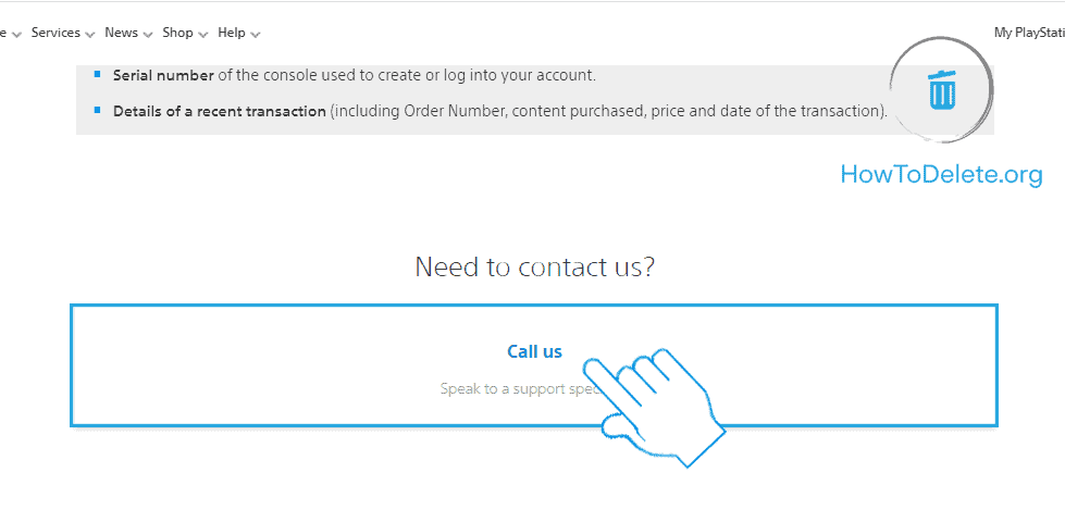 Haga clic en Llámenos